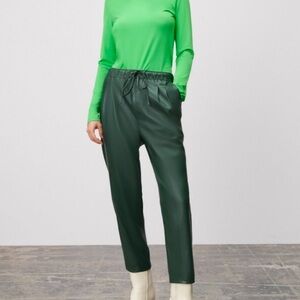 Zara faux leather green pants size XS